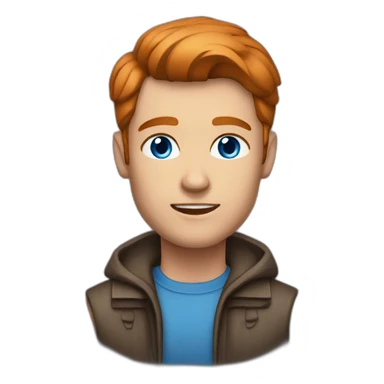 muscle blue eyes man slick coppery hair clean shaven sticker