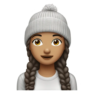 Brunette girl  with beanie and eyebrow piercing ￼ sticker