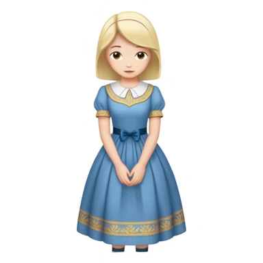 Person wearing a Bridgeton style dress bowing sticker