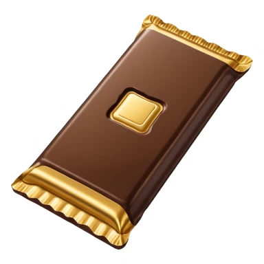 Chocolate Bar, in Half of a Gold Wrapper sticker