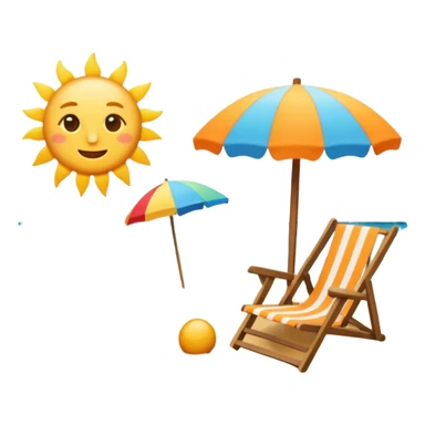 summer-themed emoji of a beach scene sticker