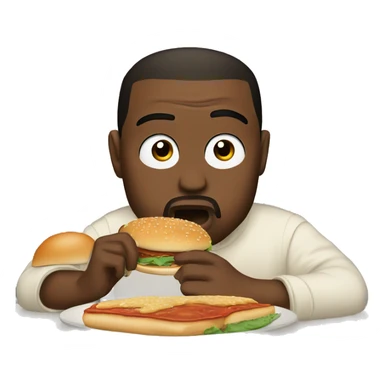 kanye west eating a burger  sticker