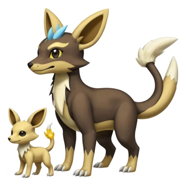 Manectric-Electrike-Cubone-Umbreon-Marowak-Draco-Fakémon-hybrid-creature (full body), 4 legs sticker