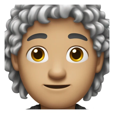 El avatar es un hombre con cabello rizado y oscuro, ojos grandes y expresivos. Sonríe ampliamente y lleva una  bata blanca. Su brazo derecho está levantado en un gesto de saludo. sticker