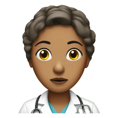 A cranky tired woman nurse sticker