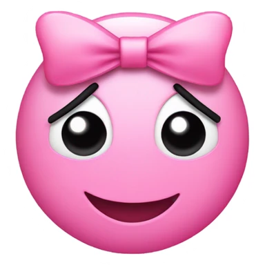 pink little bow smiley with eyelashes sticker