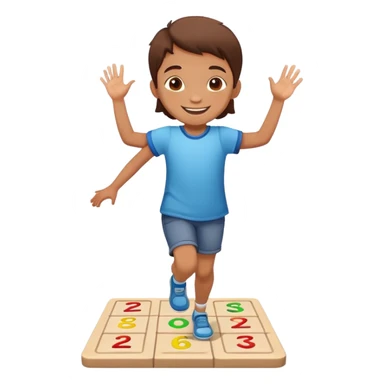 child playing hopscotch, happy and energetic sticker