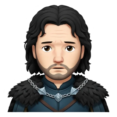 Jon Snow Sad middle age from Games of throne character face only younger sticker