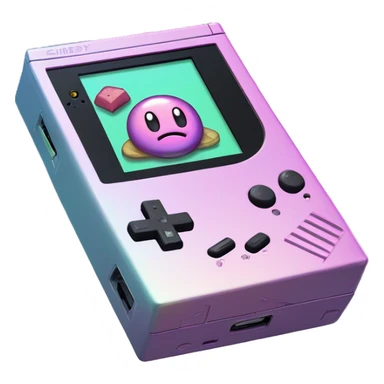 Iridescent Gameboy playing Kirby sticker