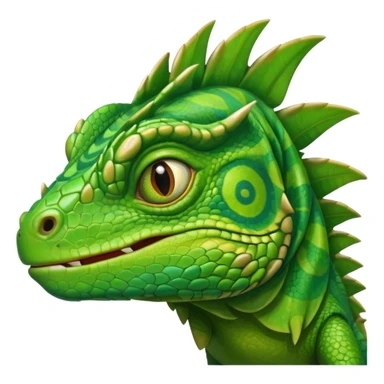 iguana's face dizzy with the eyes that have like swirls sticker