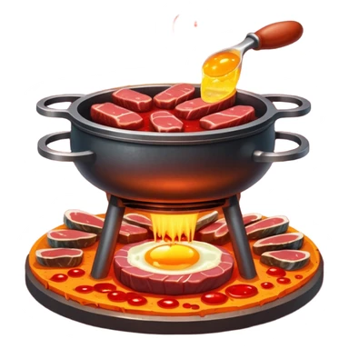 Iron-rich foods (liver, steak, sardines, dark chicken meat, egg yolk) surrounding a glowing forge that transforms them into bright red blood cells. The blood cells carry tiny oxygen molecules throughout a luminous outline of a body, bringing energy to muscles and vital organs. sticker