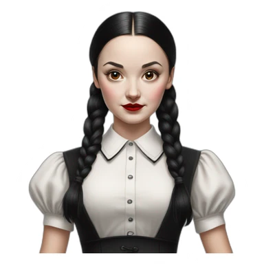 wednesday adams pinup hyperrealistic sticker