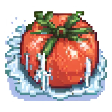 a tomato splashing sticker