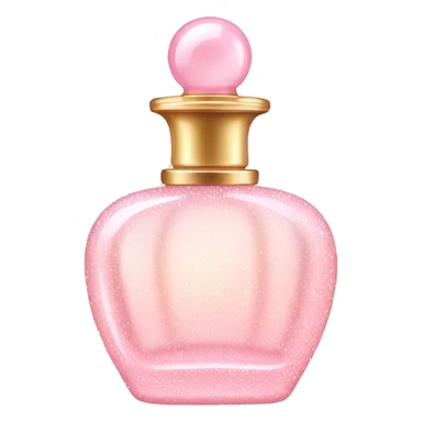 Pastel pink vintage perfume bottle with sparkles sticker