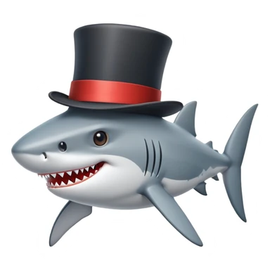shark with tophat sticker