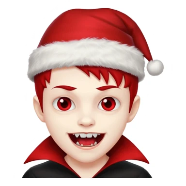 Vampire boy ,Fangs , cHristmas hat  sticker