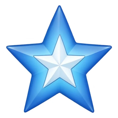 20 uçlu mavi yışdız ortasında beyaz tik sticker