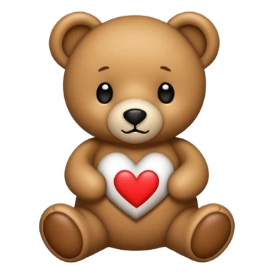teddy bear with the words I love you written on it sticker