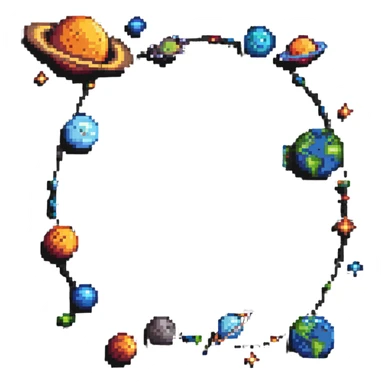 space galaxy with planets and stars sticker