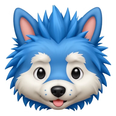 blue very spiky haired dog sticker