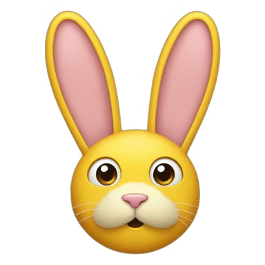 yellow rabbit ears just the ears sticker