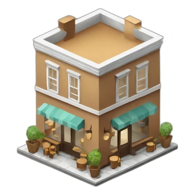 Coffee house isometric sticker