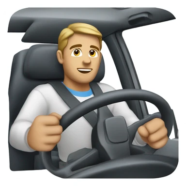 male driver in car interior sticker