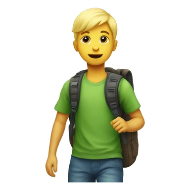 Cute boy blonde dinosaur going to school the dinosaur is boy  sticker