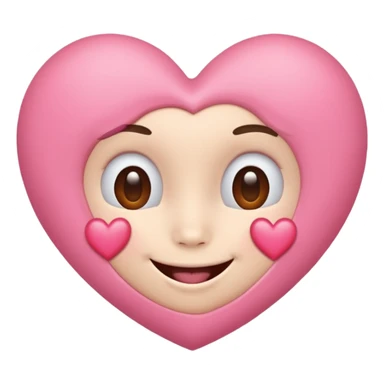 Pink heart kissy face sticker