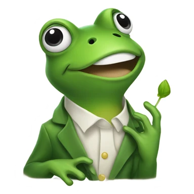 create a frog emoji blowing a kiss sticker