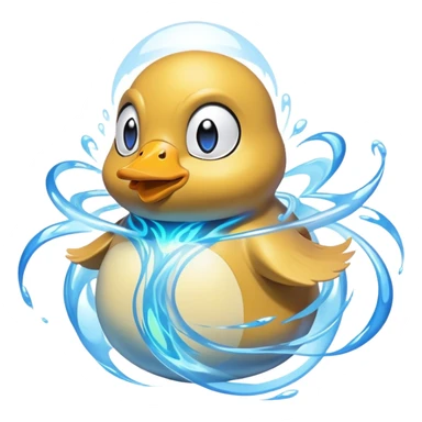 Psyduck surrounded by psychic energy glowing eyes sticker