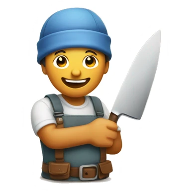 Happy crafter with a knife sticker