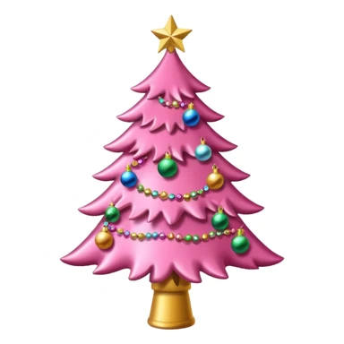 pink christmas tree sticker