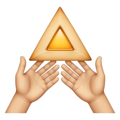 Should be like a simple hand emoji where the hands form an equilateral triangle with the two thumbs forming the top side and then the remaining four fingers on each hands meet at the middle going down. sticker