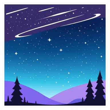 Sparkling starry night sky, galaxy view with stars and nebula sticker