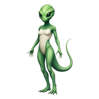 a Reptilian alien white woman, full body sticker