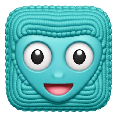 novelo de crochê na cor ciano sem rosto sticker