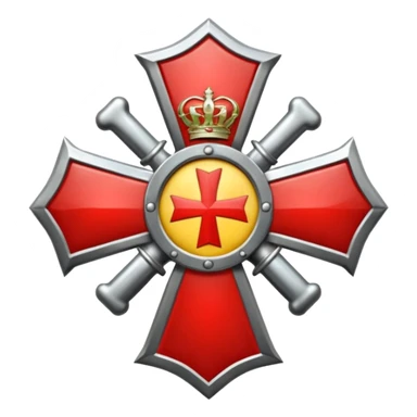 Insignia militar realista para videojuegos de guerra (estilo Battlefield), forma de escudo metálico con bordes desgastados. Incluye:

Símbolo: [fusiles cruzados / águila / estrellas / espada] sticker