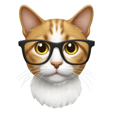 cat with nerd glasses  sticker