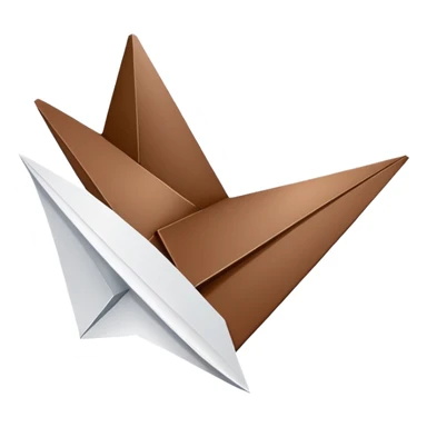 A brown heart and a white paper airplane next to it sticker