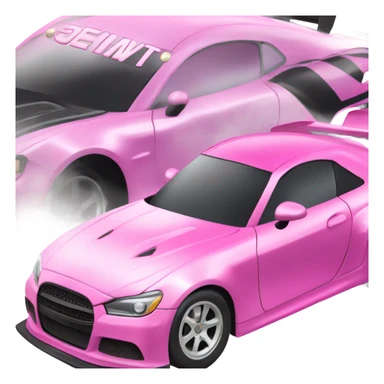 Pink ombre race car with glitter  sticker