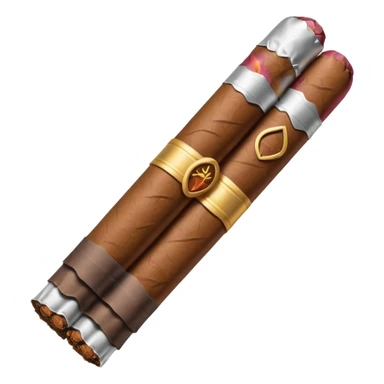 Emoji-style cigar icon, dark brown wrapper, subtle smoke, minimalistic, clean silhouette sticker