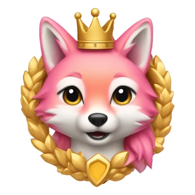 Pink fox with a gold crown  sticker