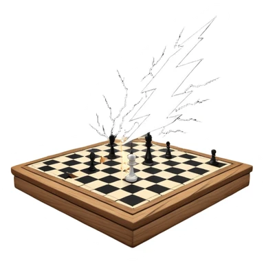 lightning hitting a chess board sticker
