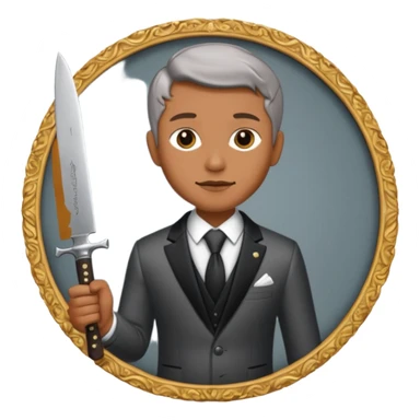 Old knife, royalty knife in the auction sticker