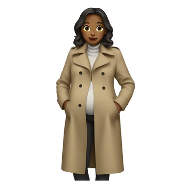 pregnant girl in trench coat sticker