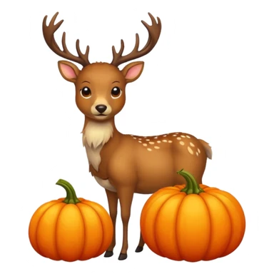 Autumn pumpkin and Deer sticker