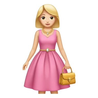 eine birne in einem pinken kleid soll aussehen wie eine reiche frau aber als birne  sticker