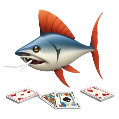 A swordfish playing cards sticker