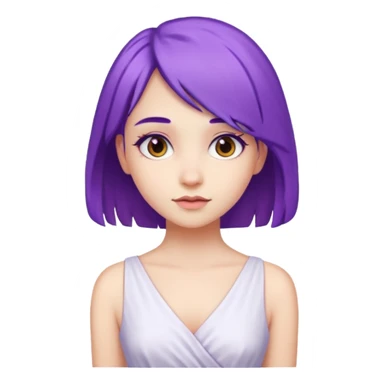 Mor saçlı kız elbise beyaz 

 sticker